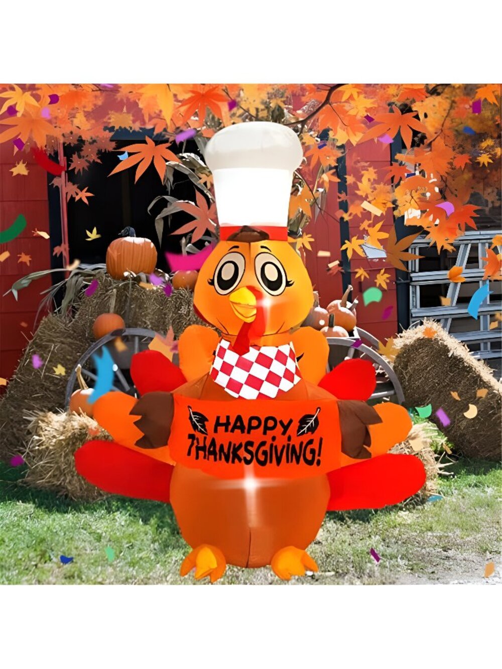 6FT Thanksgiving Inflatable Outdoor Decoration Turkey Inflatable Patio